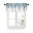 thumbnail image 1 of Country Eucalyptus Leaves Curtain Valances,Watercolor Teal Green Leaf Small Window Treatment for Kitchen Living Room Bathroom,42" x 18", 1 of 7