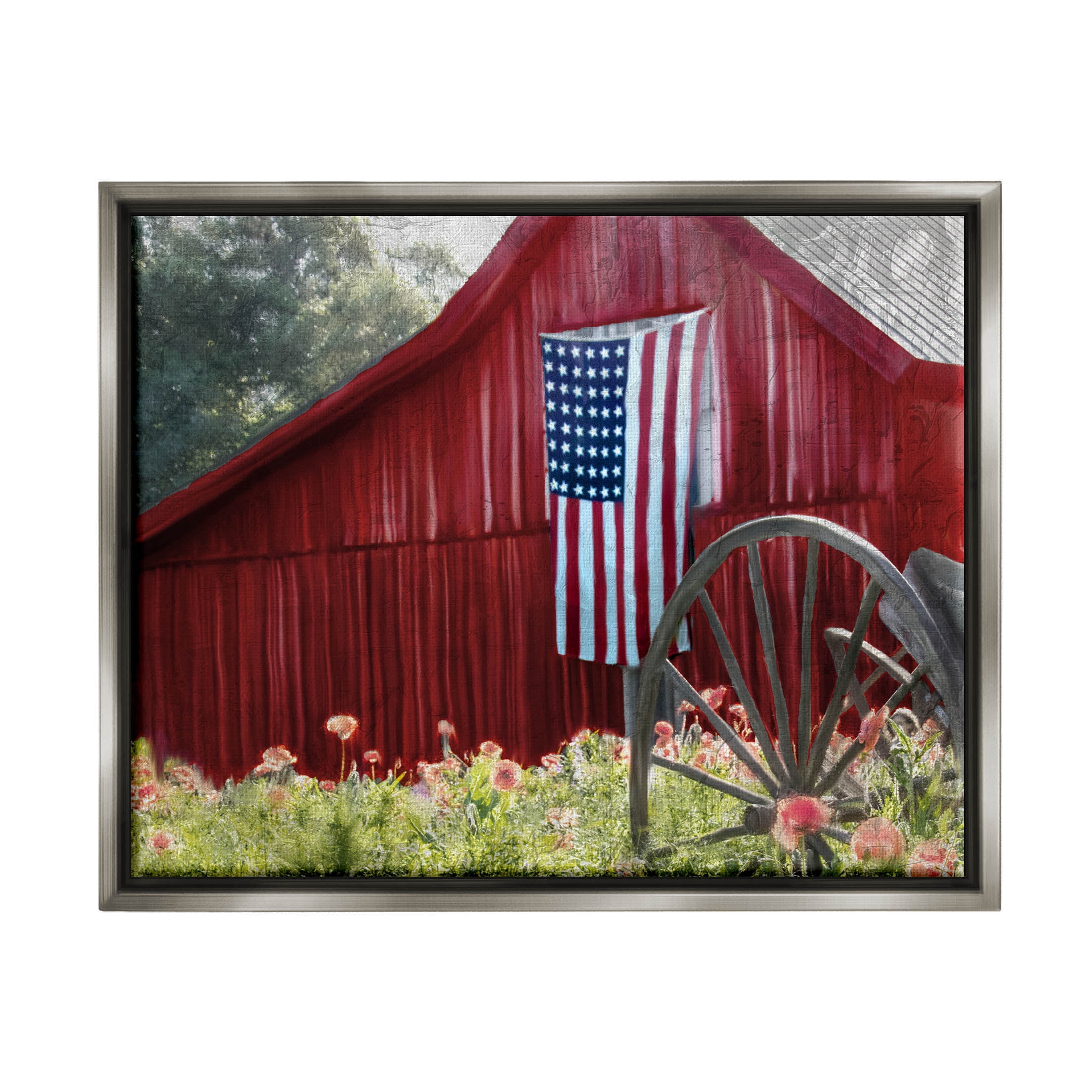 Country Farm Meadow Americana Town & City Graphic Art Luster Gray Framed Art Print Wall Art