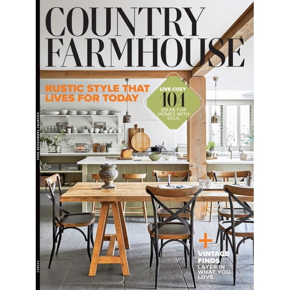 Country Farmhouse - 104 Ideas To Transform Home, Modern Rustic Style, Vintage Finds, Antiques, Cozy Spaces, Country Stars Ronnie Dunn Holly Williams, Budget-Smart DIYs, Renovations, Decor More!