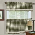 thumbnail image 1 of Country Farmhouse Complete 3 Pc. Plaid Checkered Café Kitchen Curtain Tier & Valance Set - Assorted Colors & Sizes, 1 of 1