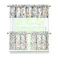 thumbnail image 1 of Country Farmhouse Curtains 24 Inch - 3 Panel Bohemian Floral Set with Vintage Botanical Print, Rod Pocket Window, 1 of 6