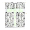 thumbnail image 1 of Country Farmhouse Curtains 36 Inch Short - 3 Panel Bohemian Floral Set with Vintage Botanical Print, Rod Pocket, 1 of 6