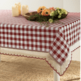 thumbnail image 1 of Country Farmhouse Plaid Buffalo Check Stain & Spill Proof Fabric Tablecloths - Country Burgundy, 6-8 Chairs, 1 of 1