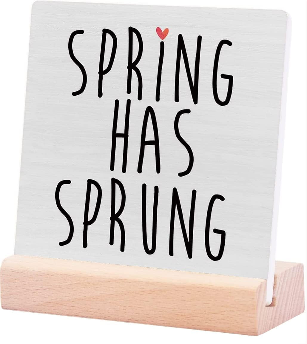 Country Farmhouse Spring Ceramic Table Sign Plaque Decor Desk Sign ...