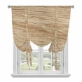 thumbnail image 1 of Country Farmhouse Tie Up Curtains for Windows, Adjustable Balloon Window Shades, Vintage Brown Wooden Grain Kitchen Window Treatments Adjustable Roll Up Curtain for Basement/Nursery 52"x45", 1 of 8