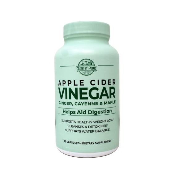 Country Farms Apple Cider Vinegar 500mg with Cayenne & Maple 90 Count ea