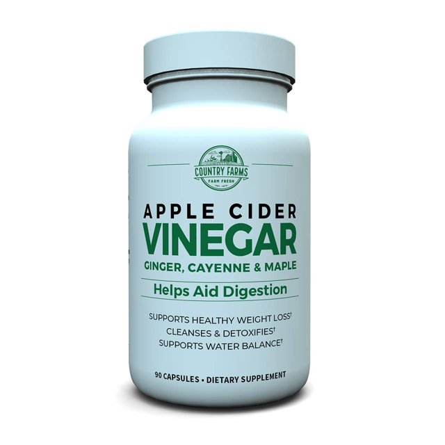 Country Farms Apple Cider Vinegar Capsules, with Ginger, Cayenne and