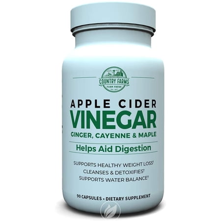 Country Farms Apple Cider Vinegar Capsules, with Ginger, Cayenne and Maple, 90 servings , Pack of 2