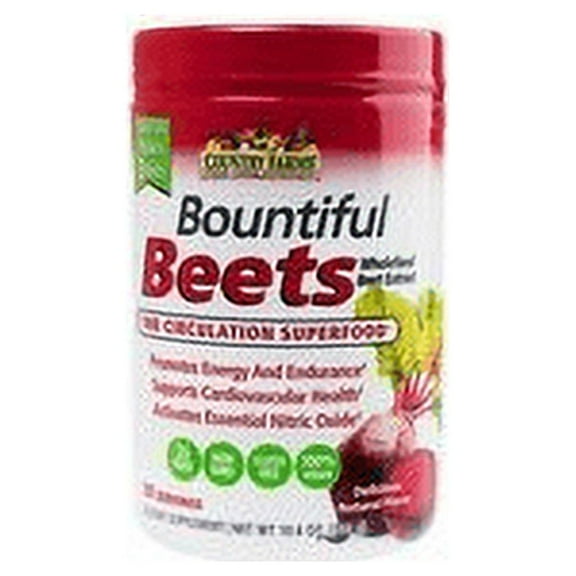 Country Farms Bountiful Beet Extract Nitric Oxide, Cherry, 10.6oz, 4-Pack