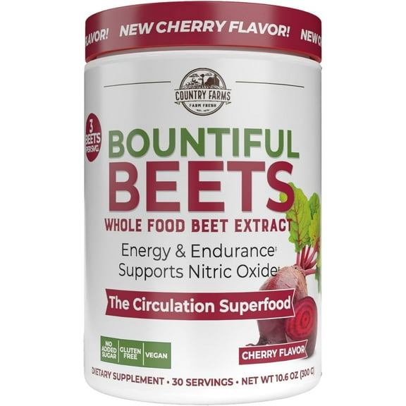 Country Farms Bountiful Powder Beets Extract, Natural Flavor, 10.6oz 4-Pack