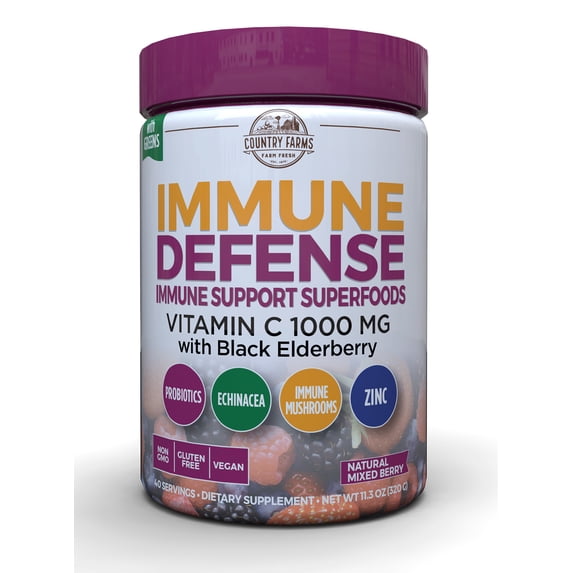 Country Farms Immune Defense Drink Mix, Mixed Berry Flavor, 11.3 oz. 40 Servings
