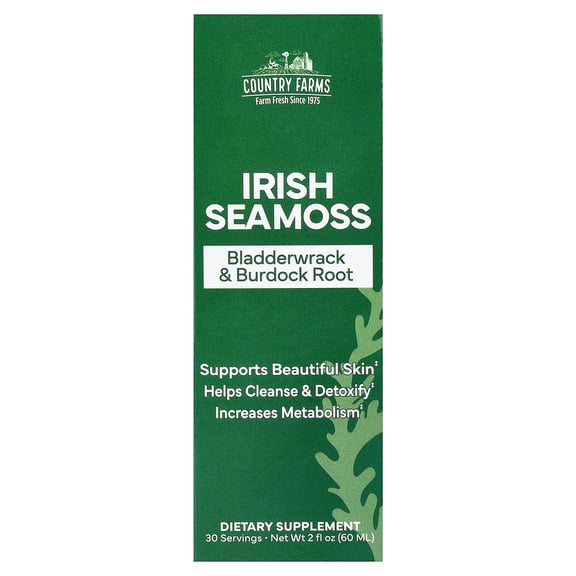 Country Farms Irish Sea Moss, Bladderwrack & Burdock Root, 2 fl oz (60 ml)
