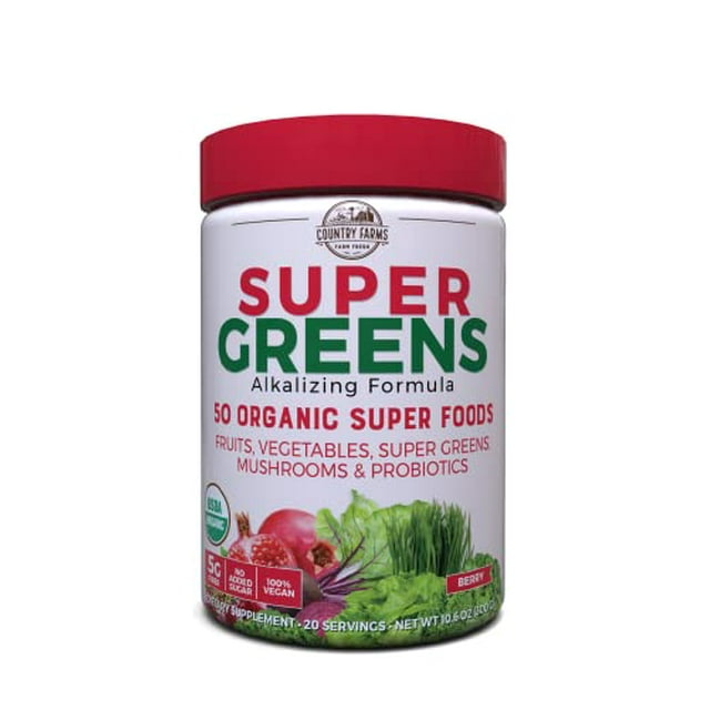 Country Farms Super Green Drink, Berry Flavor, 10.6 Ounce