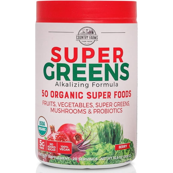 Country Farms Super Green Drink, Berry Flavor, 10.6 Oz