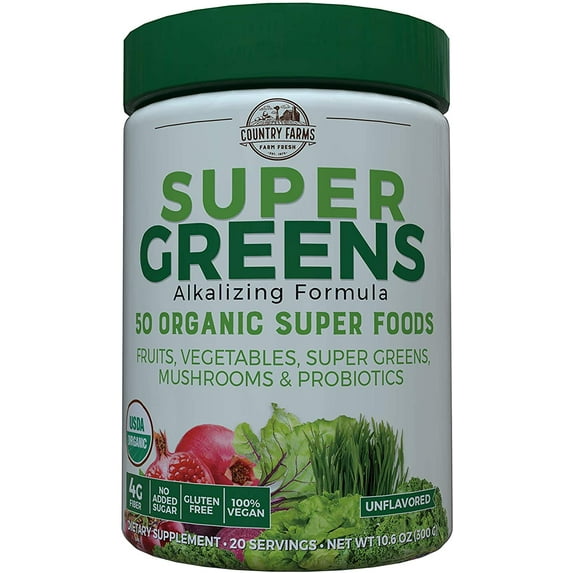 Country Farms Super Greens Drink Mix, Natural Flavor 10.6 oz