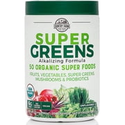 Country Farms Super Greens Natural Flavor, 50 Organic Super Foods, USDA Organic Drink Mix, Super Foods, Mushrooms & Probiotics, Supports Energy, 20 Servings, 10.6 Oz