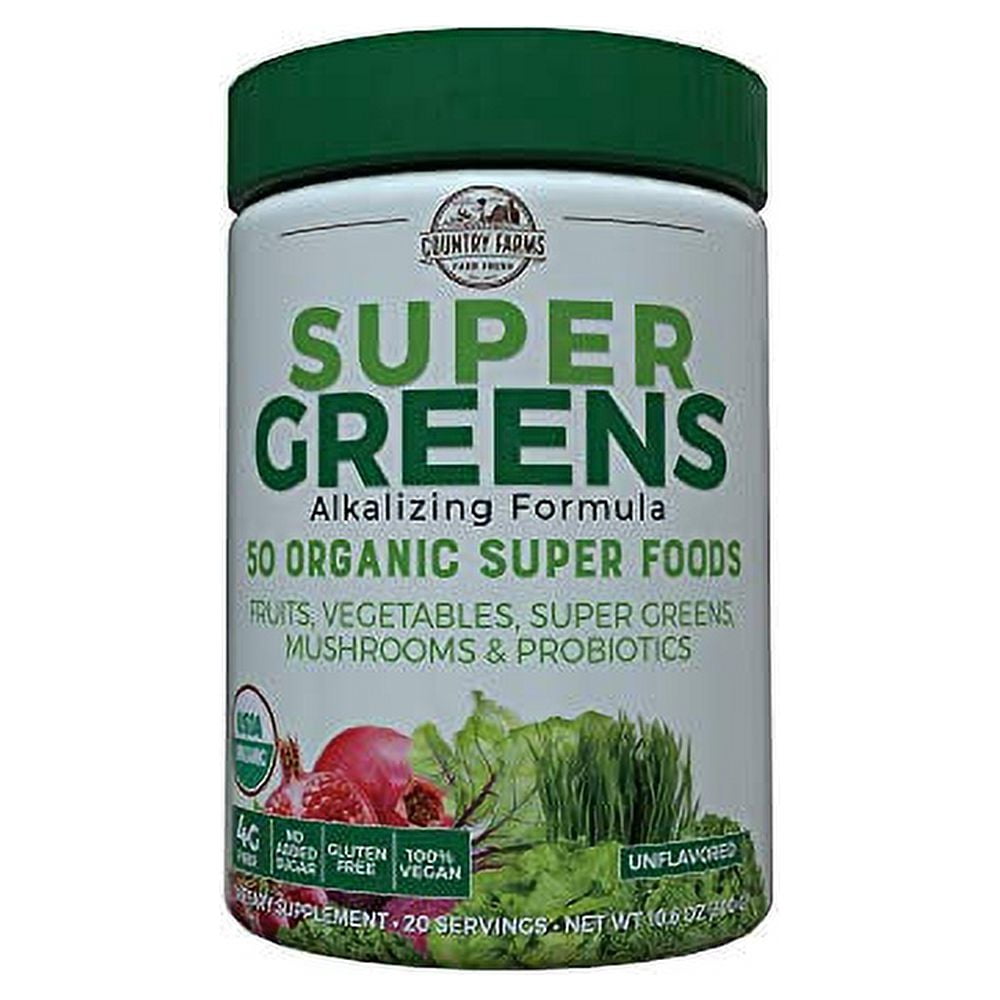 Country Farms Super Green Drink Mix, Natural, 10.6 Ounce (Packaging may vary)