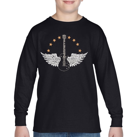 Country Female Singers - Boy's Word Art Long Sleeve T-Shirt