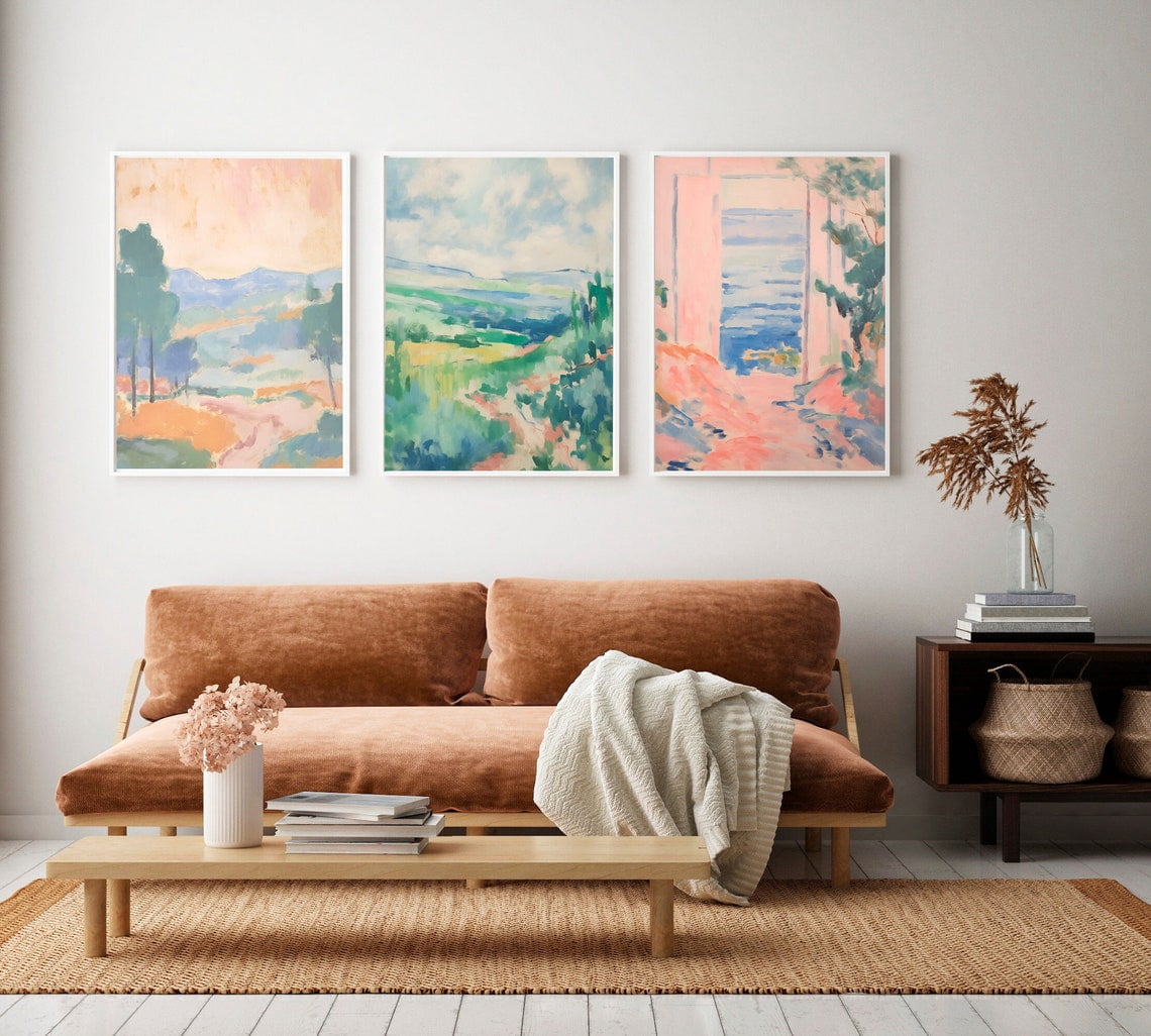 Country Field Prints Set Of 3, French Village Wall Art - Walmart.com