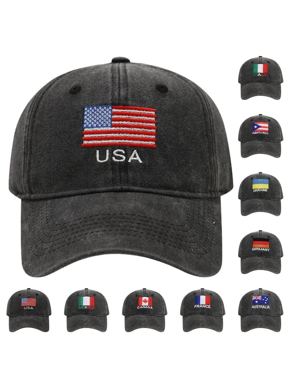 Country Flag Baseball Running Cap for Men Women 2026 USA CAN Soccer Hat