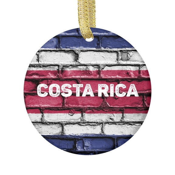 Country Flag Costa Rica Flag Costa Rican Keepsake Souvenir Ceramic Christmas Ornament Xmas Holiday Tree Gift Feliz Navidad