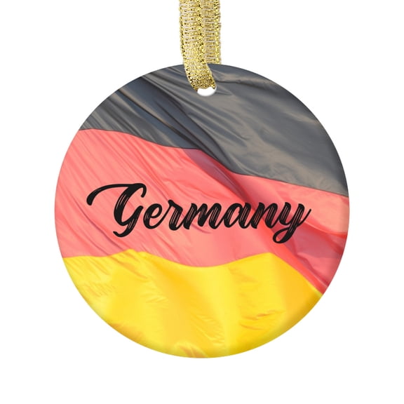 Country Flag Germany Flag German Keepsake Souvenir Ceramic Christmas Ornament Xmas Holiday Tree Gift Frohe Weihnachten