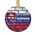 thumbnail image 1 of Country Flag Slovakia Flag Slovakian Keepsake Souvenir Ceramic Christmas Ornament Xmas Holiday Tree Gift Veselé Vianoce, 1 of 3