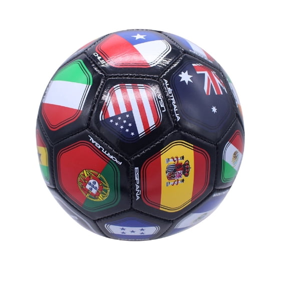 Country Flags Soccer Ball Size 3, World Club National Teams, Flag Soccer Ball - Black