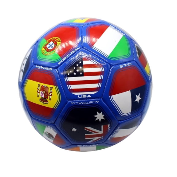 Country Flags Soccer Ball Size 5, World Club National Teams, Flag Soccer Ball - Blue