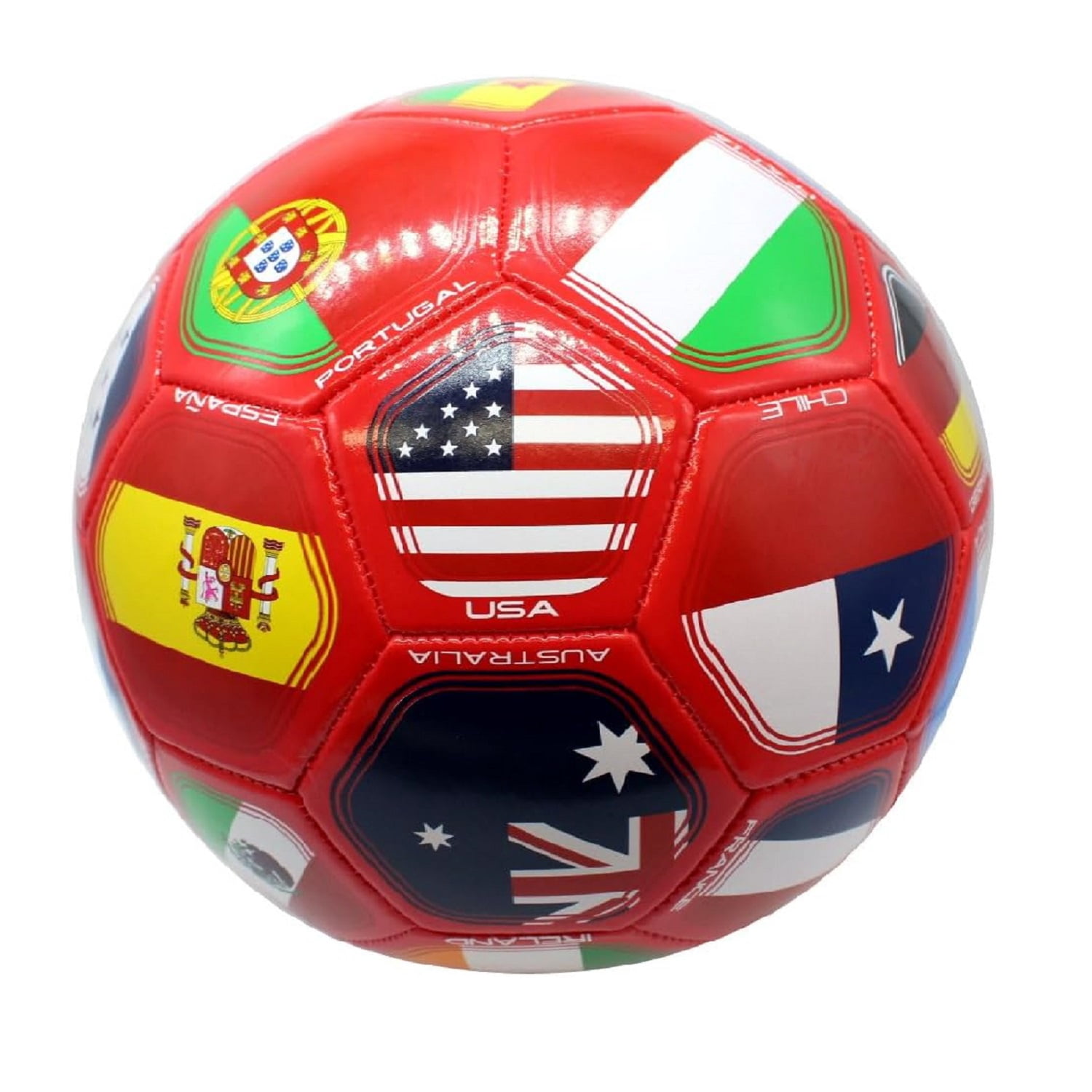Country Flags Soccer Ball Size 5, World Club National Teams, Flag Soccer Ball - Red