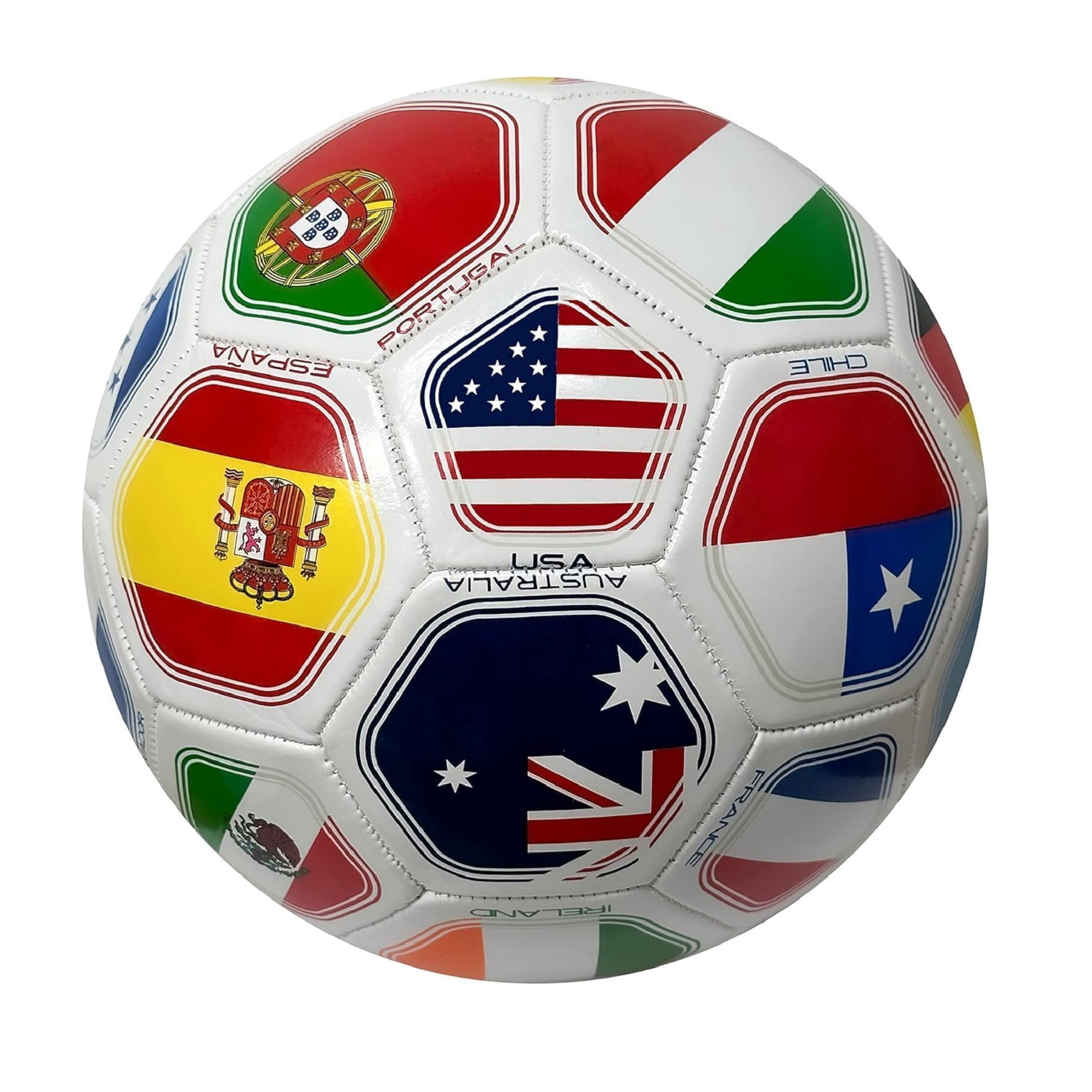 Country Flags Soccer Ball Size 5, World Club National Teams, Flag Soccer Ball - White