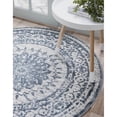 thumbnail image 1 of Country & Floral Cadence Collection Area Rug 5'3" Round - Light Blue, 1 of 5