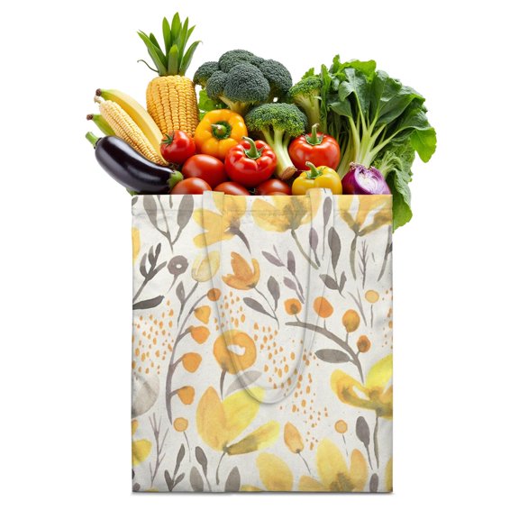Country Floral Foldable Shopping Bag - Large Capacity & Compact Design Tote