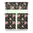 thumbnail image 1 of Country Floral Print Curtains 36 Inch Short - 3 Panel Vintage Farmhouse Set with Bohemian Botanicals, Rod Pocket Treatment, 1 of 2