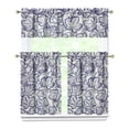 thumbnail image 1 of Country Floral Print Curtains 36 Inch Short - 3 Panel Vintage Farmhouse Set with Bohemian Botanicals, Rod Pocket, 1 of 6