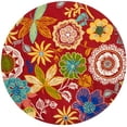 thumbnail image 1 of Country & Floral Rug - Four Seasons Polypropylene -Red/Multi-Color:Red/Multi,Design:Country & Floral,Shape:Round,Size:8'L x 8'W, 1 of 4