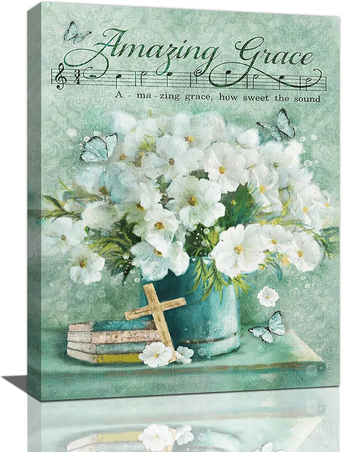 Country Floral Wall Art Rustic Flower Butterfly Pictures Wall Decor