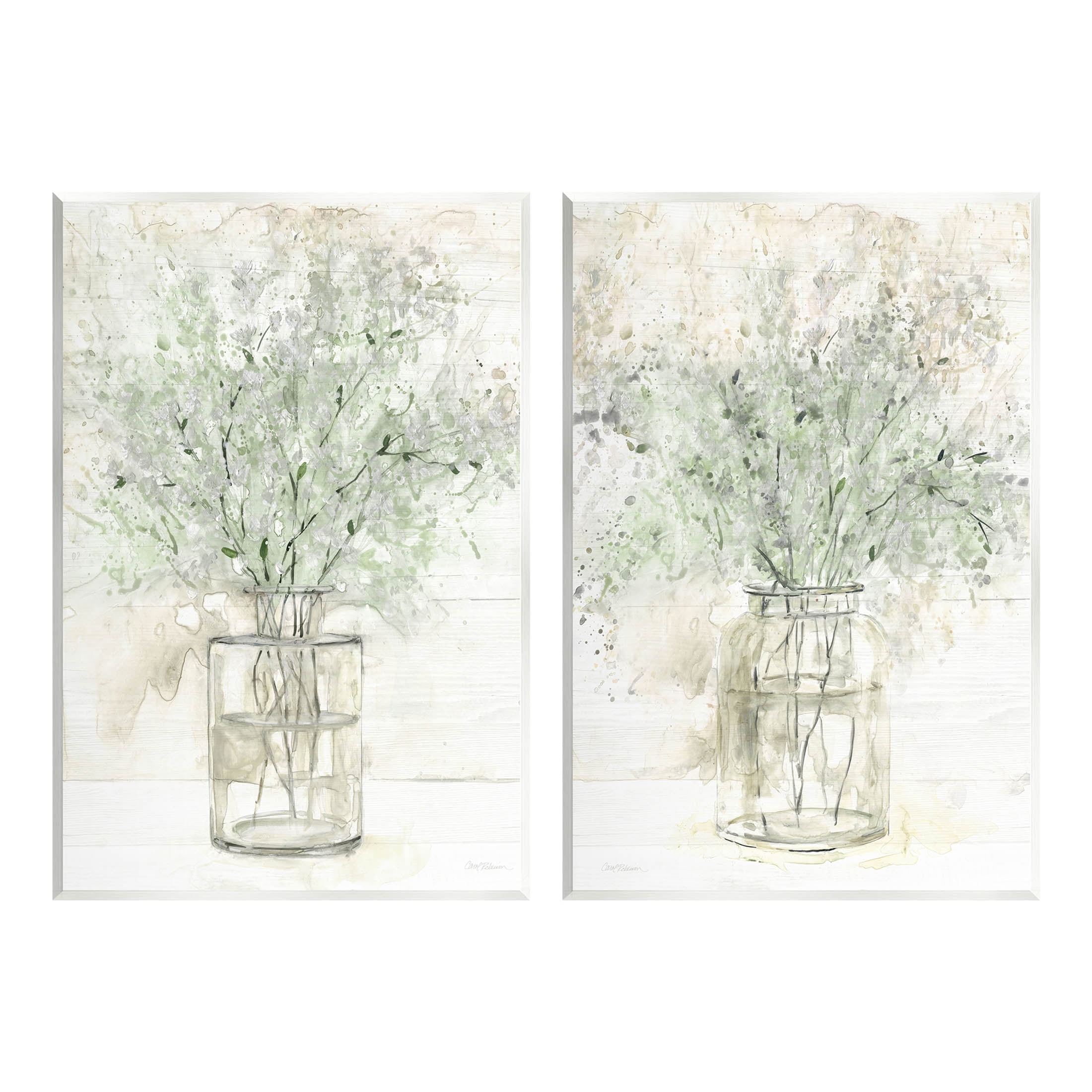 Country Florals Delicate Blooming Bouquet Botanical & Floral Graphic Art Unframed Art Print Wall Art, Set of 2