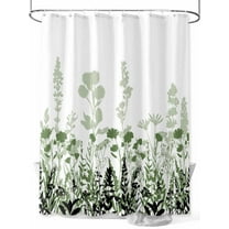 Country Flower Shower Curtain, Vintage Silhouette Green Black Gradient Waterproof Shower Curtain Set with 12 Hooks Lightweight Washable Fabric Shower Curtains for Bathroom 48x72 Inches