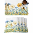 thumbnail image 1 of Country Flower Spring Floral Wildflower Placemats Set of 4,Wipeable Washable Table Mats for Dining Tables,Watercolor Oil Painting Art Place Mats for Kitchen Event Party Tabletop Decor, 1 of 7