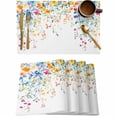 thumbnail image 1 of Country Flower Watercolor Leaf Placemats Set of 4,Wipeable Washable Table Mats for Dining Tables,Farm Plant Vine Place Mats for Kitchen Event Party Tabletop Decor, 1 of 7