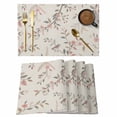 thumbnail image 1 of Country Flowers Placemats Set of 6 Farmhouse Botanical Branches Bird Place Mats Indoor Wipeable Table Mats Washable Cloth Dining Table Placemats for Kitchen Holiday Party Home Decor 13x19 Inch, 1 of 9