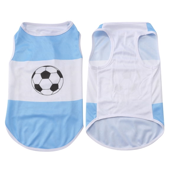 Country Football Pattern Dog Tank Top For Argentina Fans, Breathable Mesh Sleeveless Pet Summer Sports Jersey With National Colors, X Large