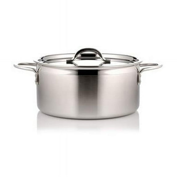 Country French Two Tone Stainless Steel 2 quart Pot with Cover & 2 Round Handles