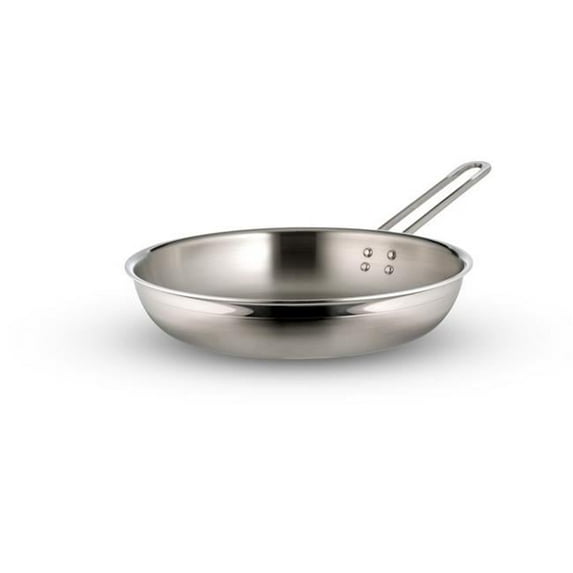 Country French Two Tone Stainless Steel Saute 1 quart Pan Skill with 1 Handle No Cover Large Handle - 20oz