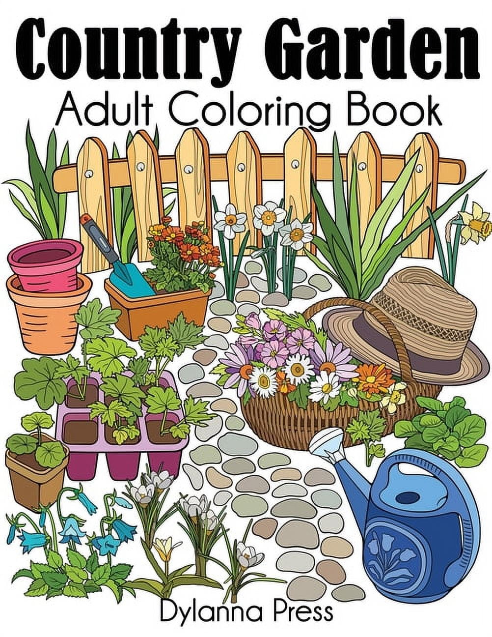 DYLANNA PRESS Country Garden Adult Coloring Book (Paperback)