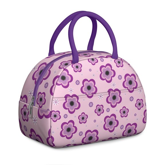 Country Garden Lunch Box - Rustic Floral & Butterfly Design, Insulated Cooler for Farmers Market (Bright Colorful Style)