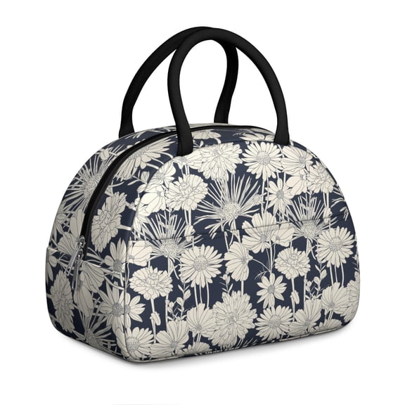 Country Garden Lunch Box - Rustic Floral & Butterfly Design, Insulated Cooler for Farmers Market (Bright Colorful Style)