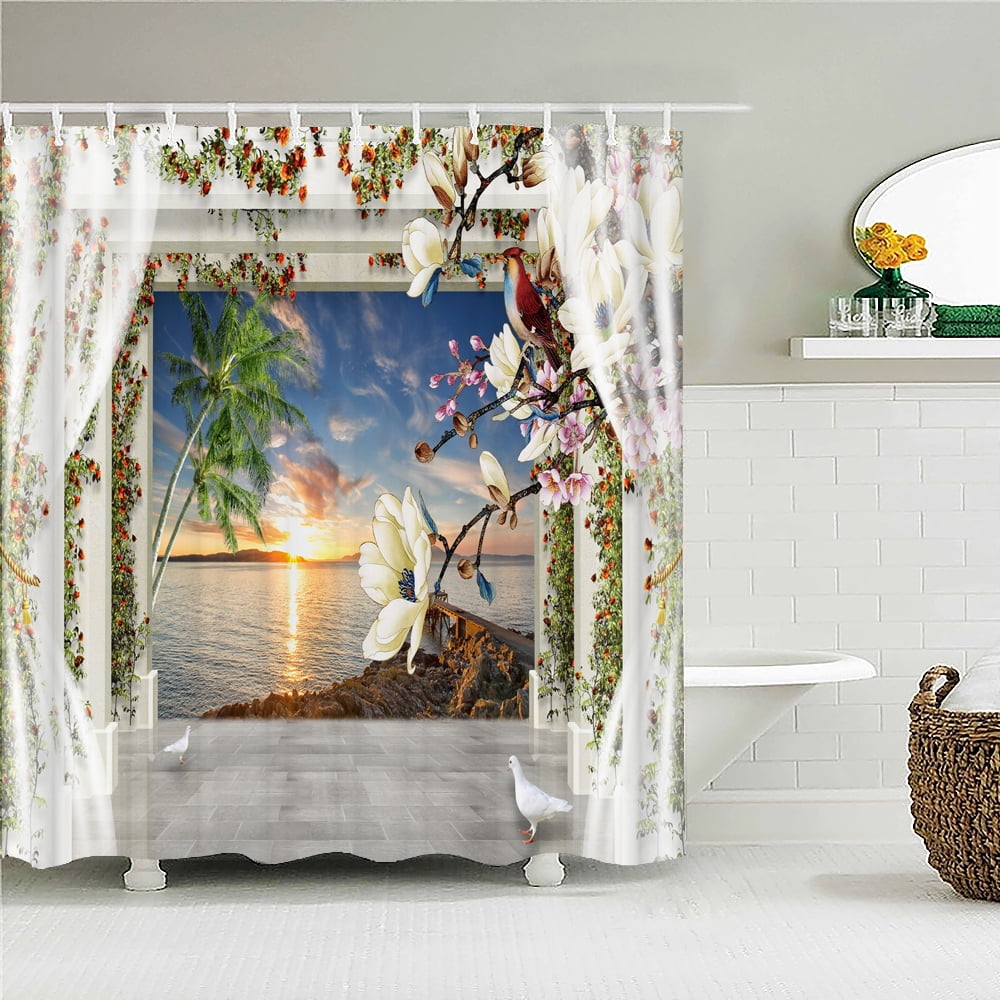 Country Garden Natural Flowers Scenery 3D Print Polyester Fabric ...
