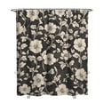 thumbnail image 1 of Country Garden Rose and Bee Pattern Shower Curtain 72x84, Rustic Floral Style with Hooks and Quick-Dry Fabric, 1 of 5